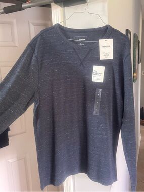 SONOMA Men's Navy Heathered Long-Sleeve Thermal Shirt